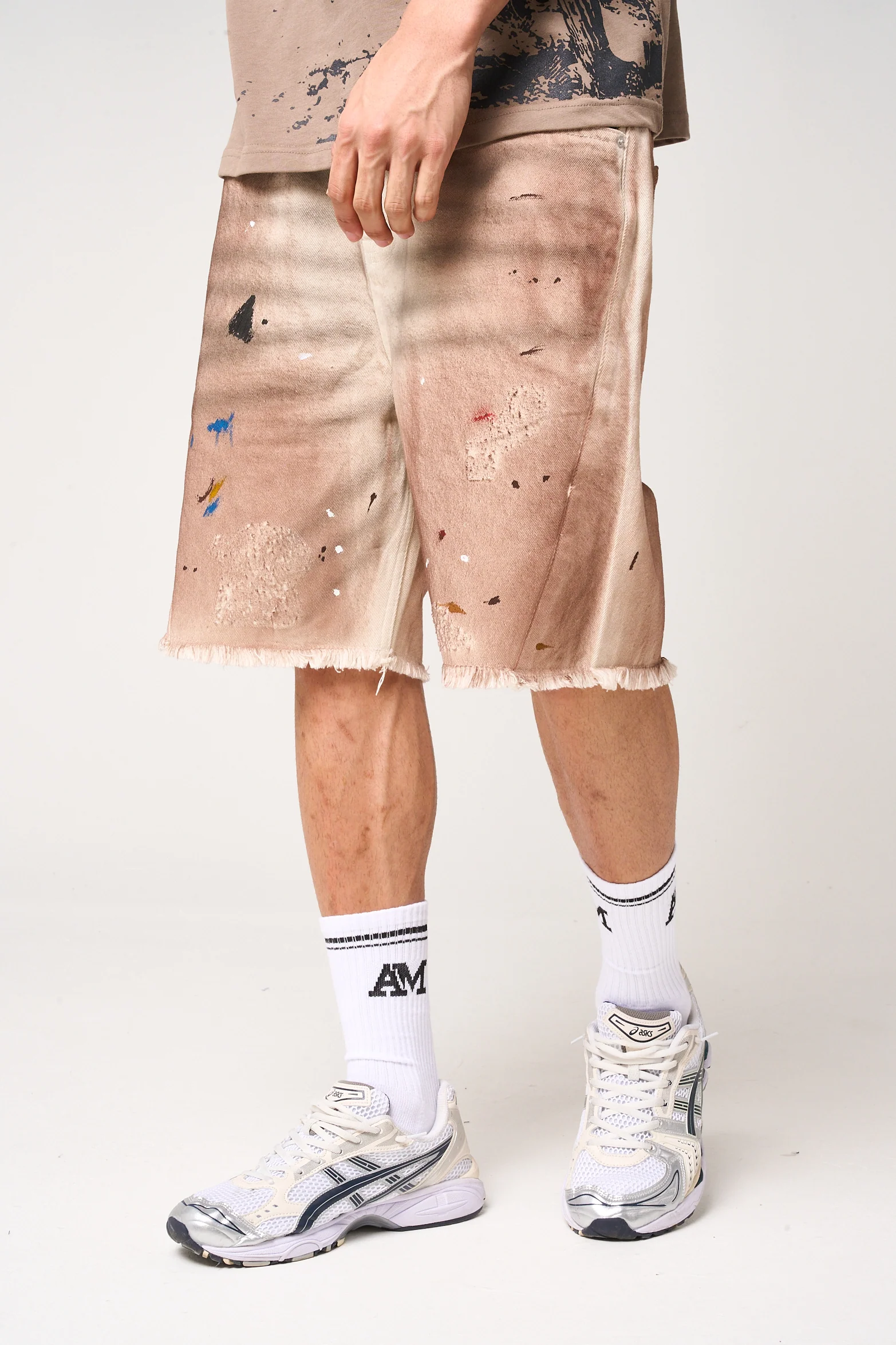 Abasalo Beige Denim Shorts - Image 3