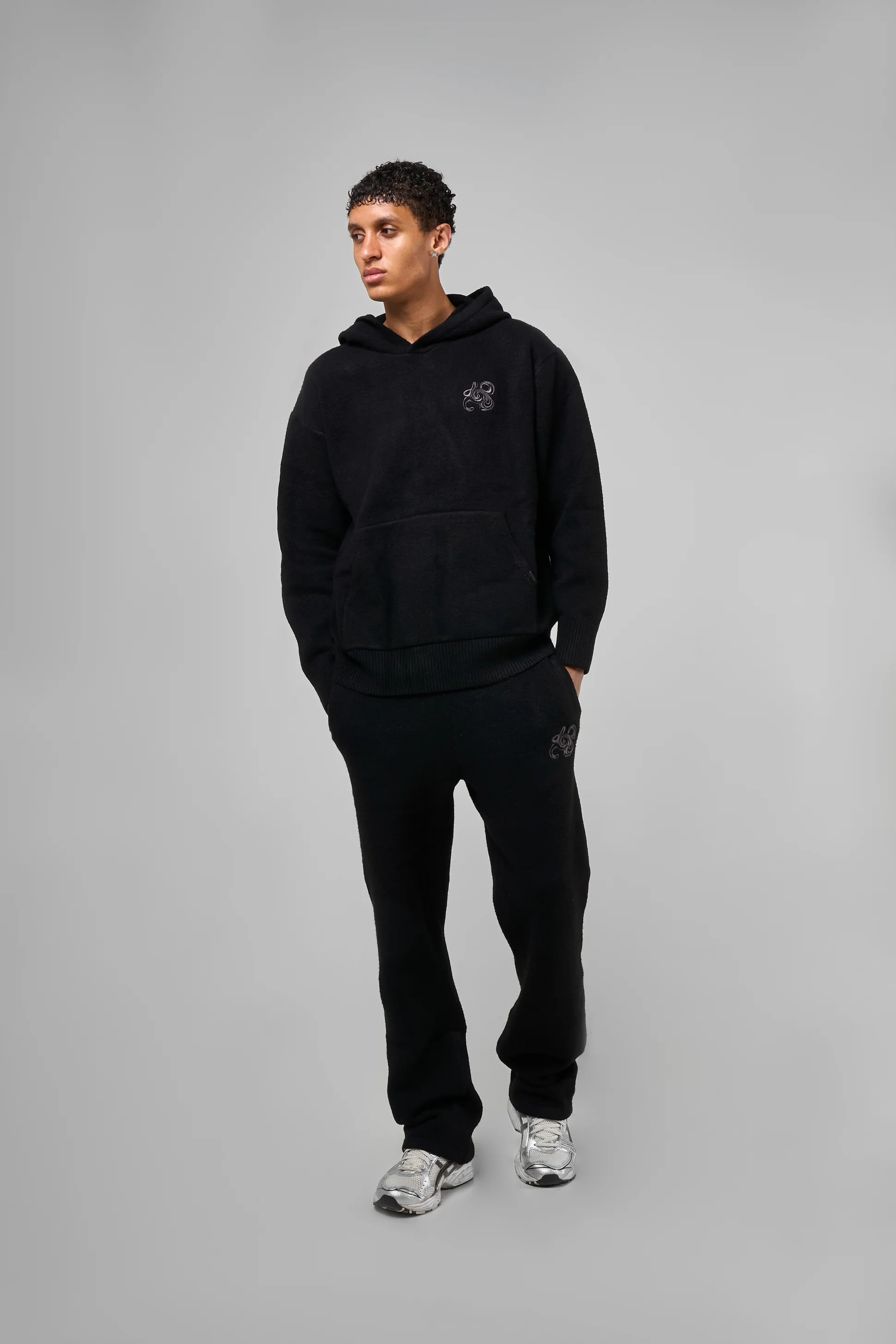 Amos Black Knitted Hoodie - Image 5