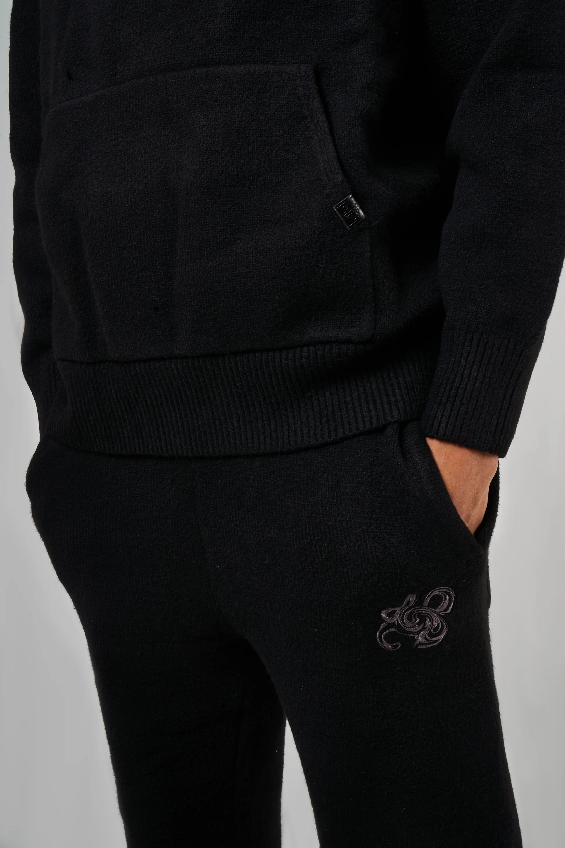 Amos Black Knitted Hoodie - Image 8