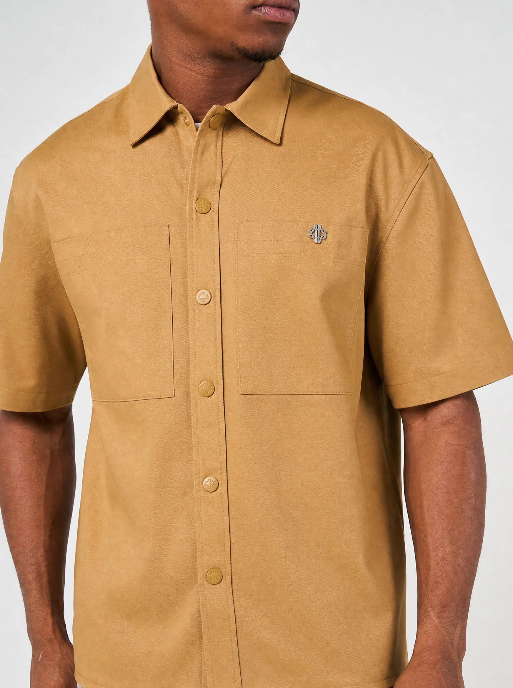 Blaise Cotton Twill Beige Shirt - Image 3