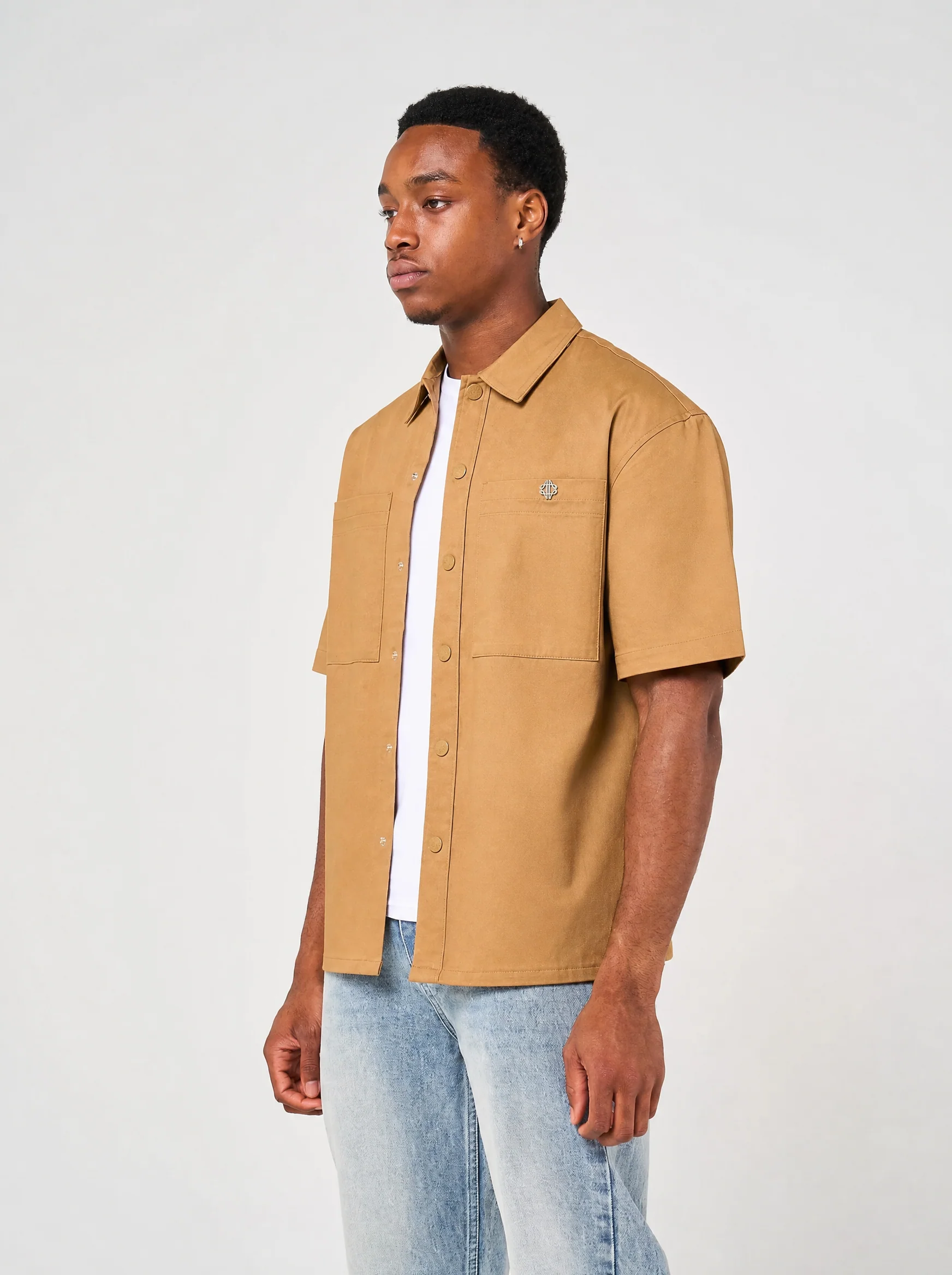 Blaise Cotton Twill Beige Shirt - Image 4