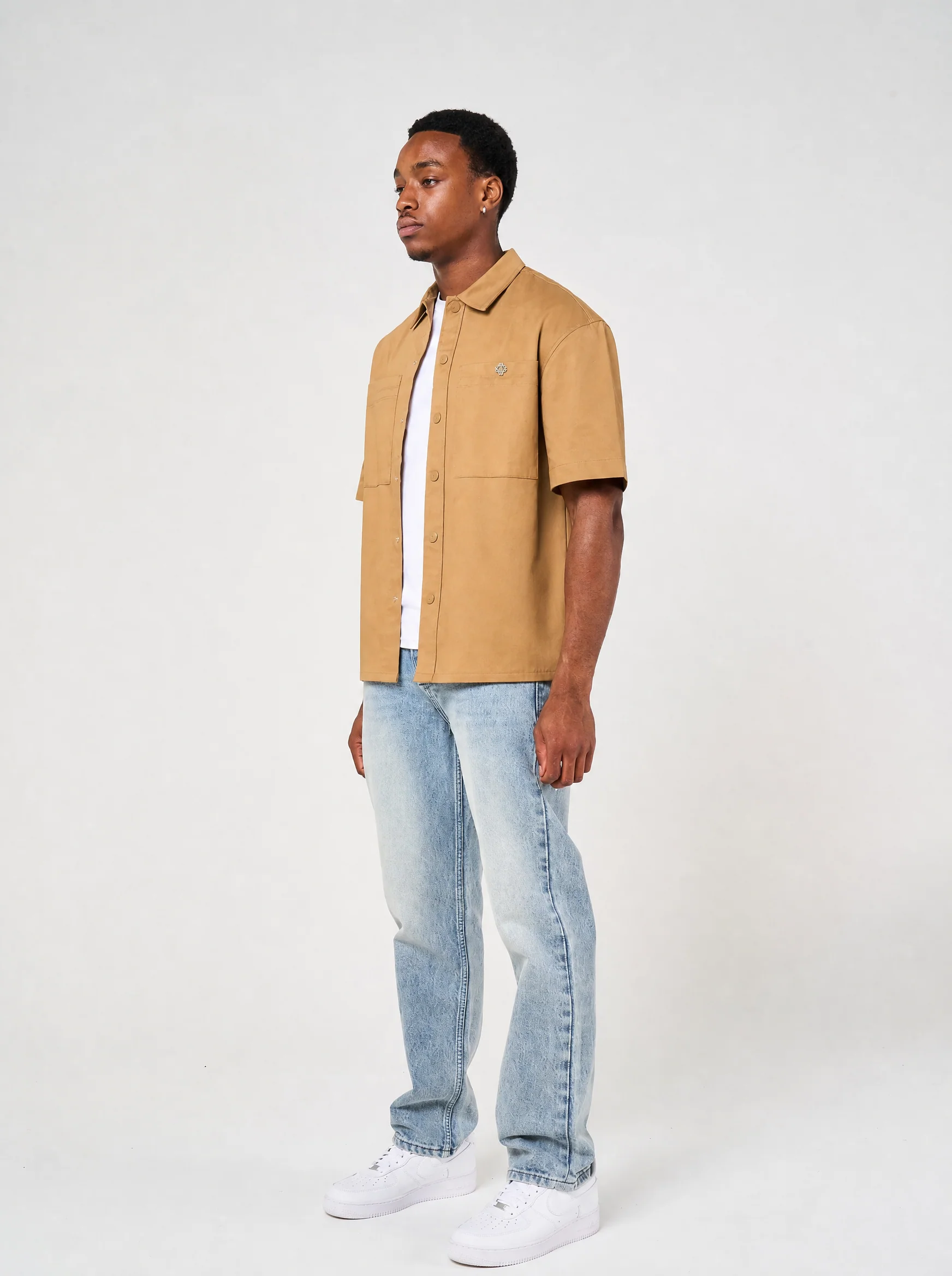 Blaise Cotton Twill Beige Shirt - Image 6