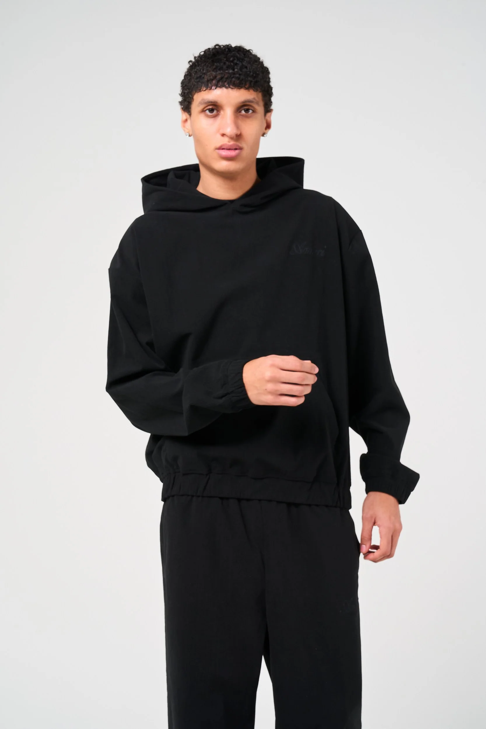 Cylinder Black Needlecord Hoodie - Image 3