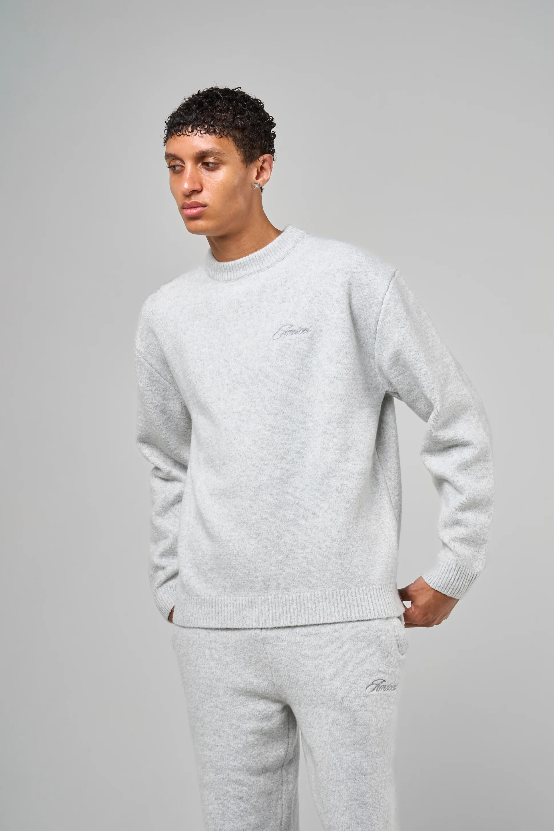 Dexter Grey Knitted Sweatshirt - Image 4