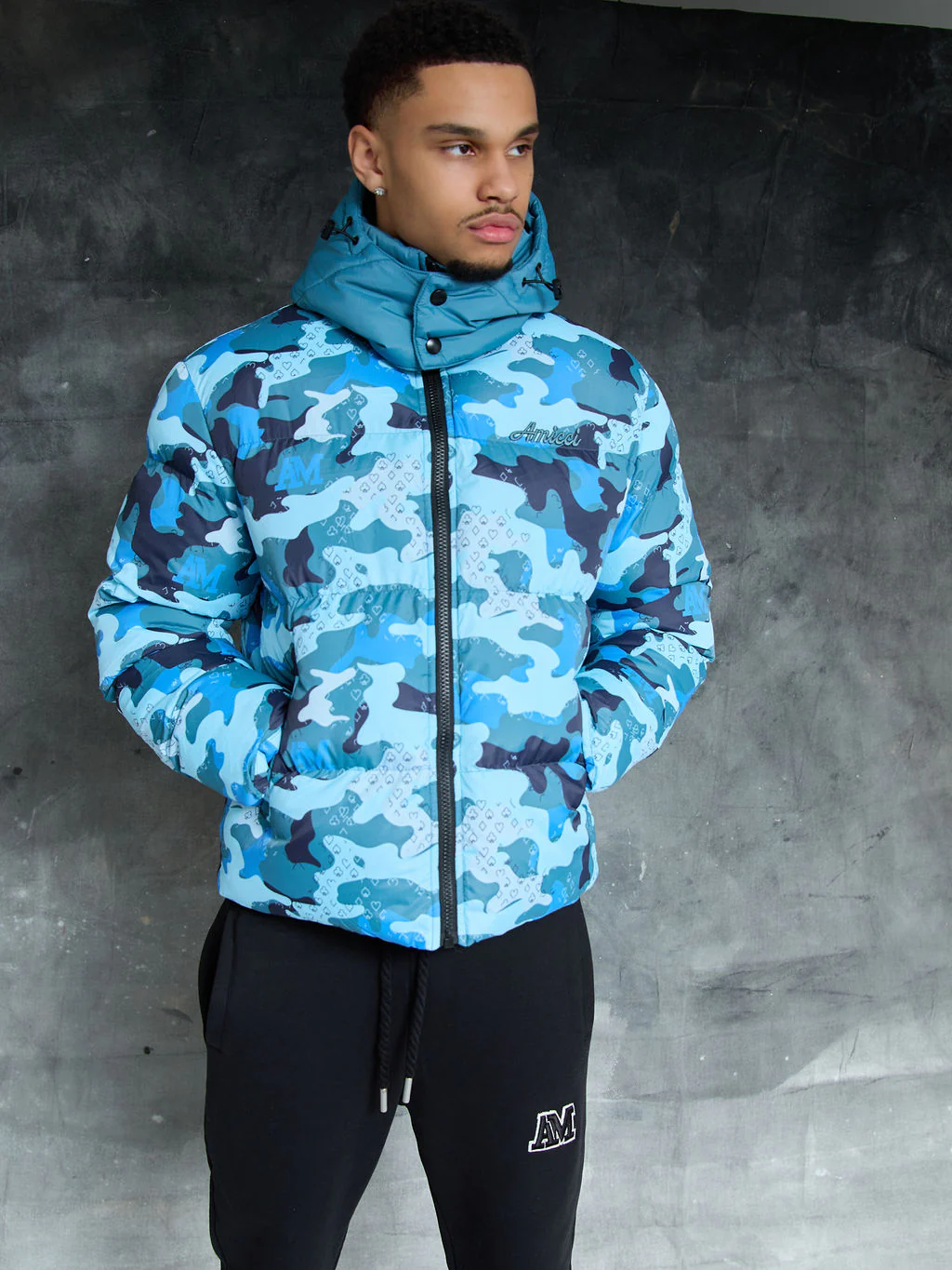 Donte Blue Camo Puffer Jacket - Image 3