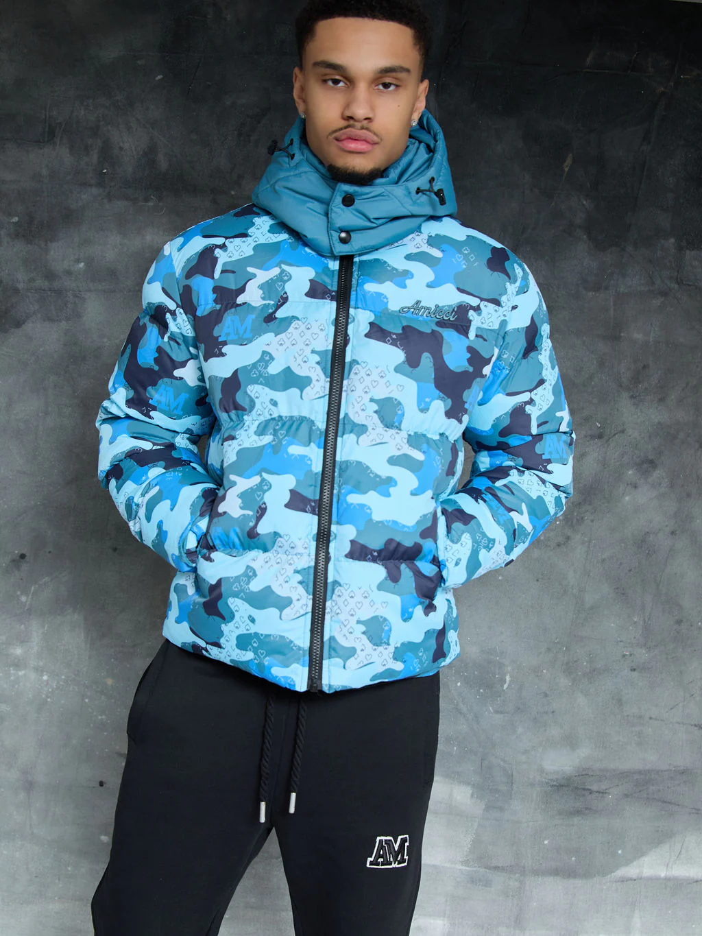 Donte Blue Camo Puffer Jacket - Image 9