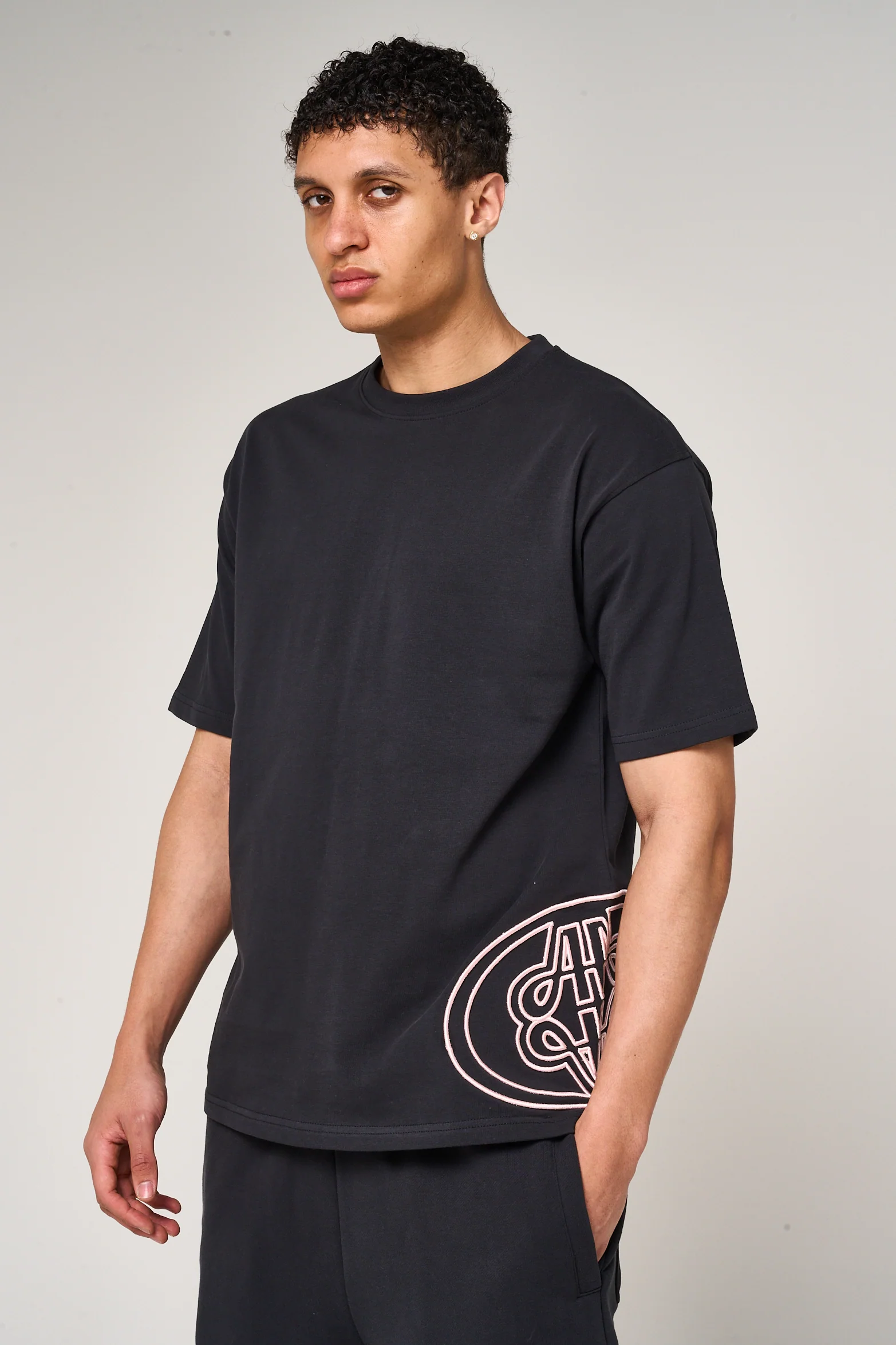 Fares Logo Embroidery T Shirt Black - Image 3