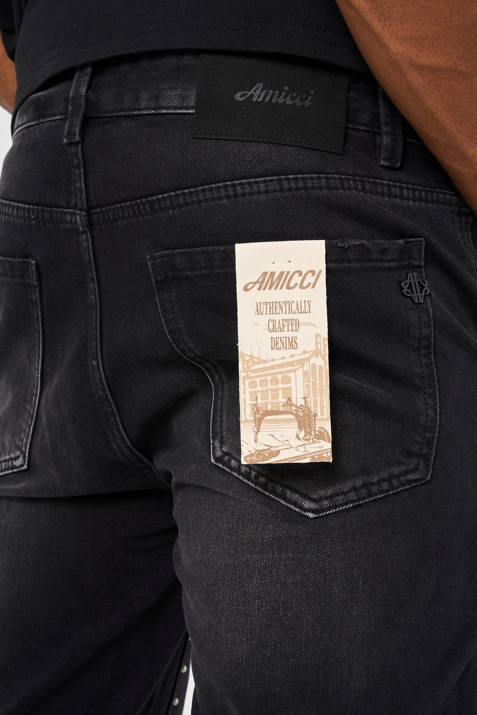 Haulier Black Studded Carpenter Denim - Image 5