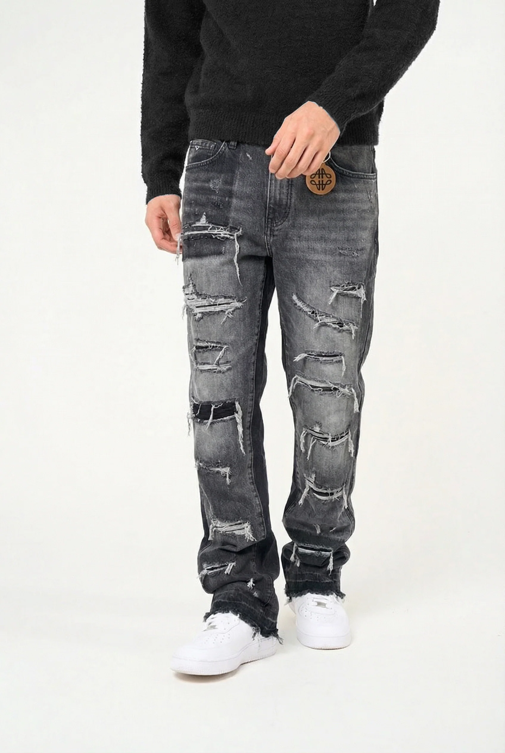 Imola Grey Flare Jean - Image 3