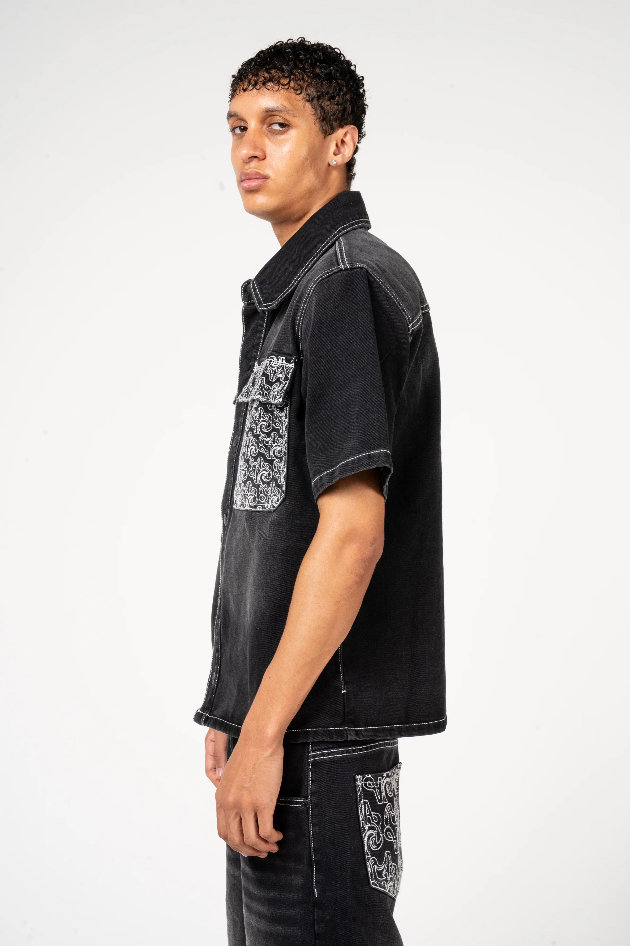 Keshi Denim Shirt Black - Image 9