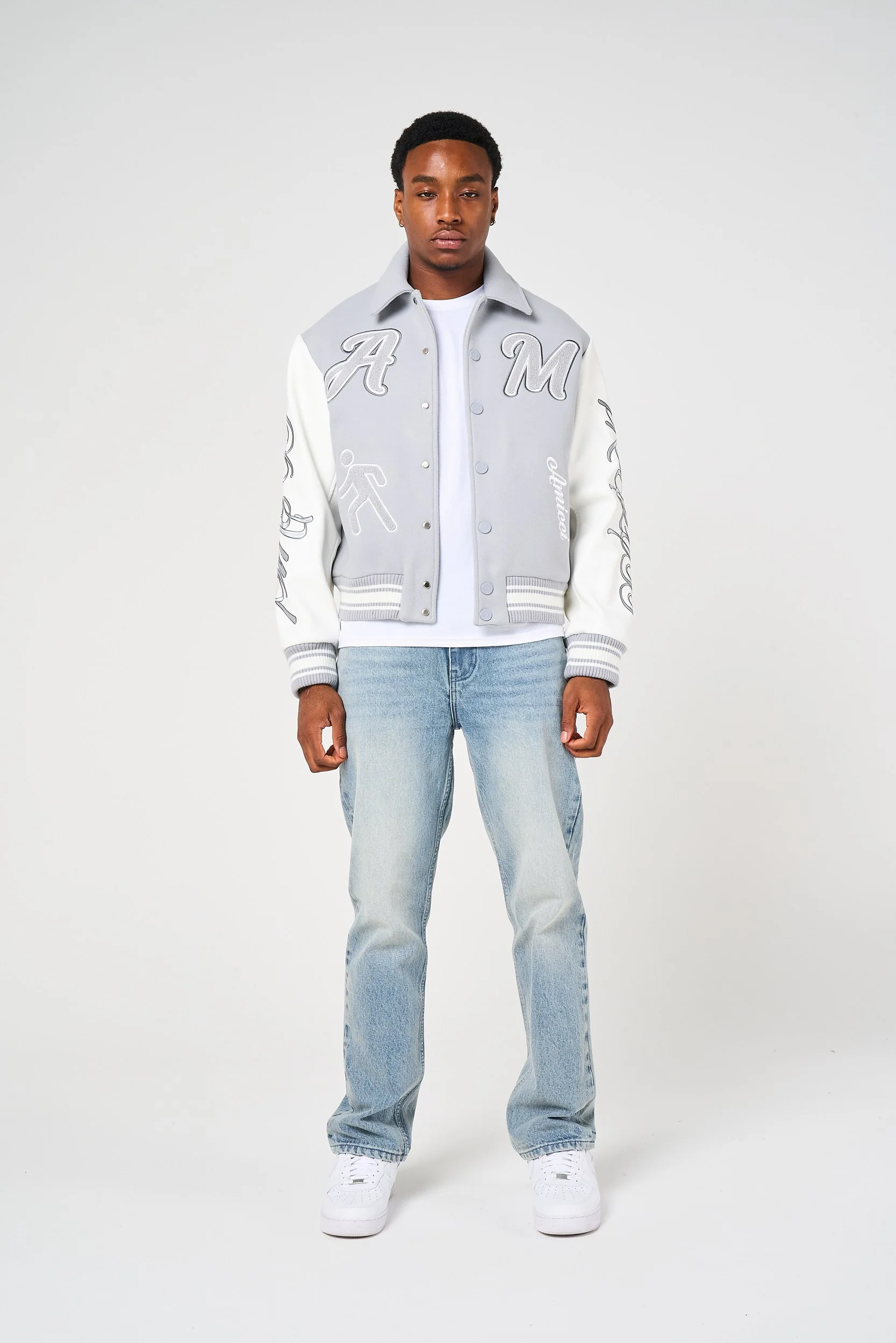 Lusso Grey Varsity Jacket - Image 6