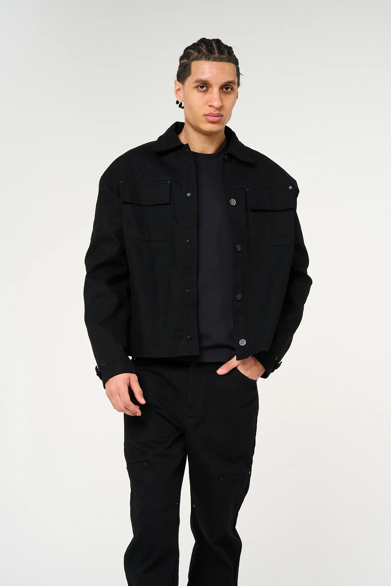 Maceo Embossed Jacket Black - Image 3