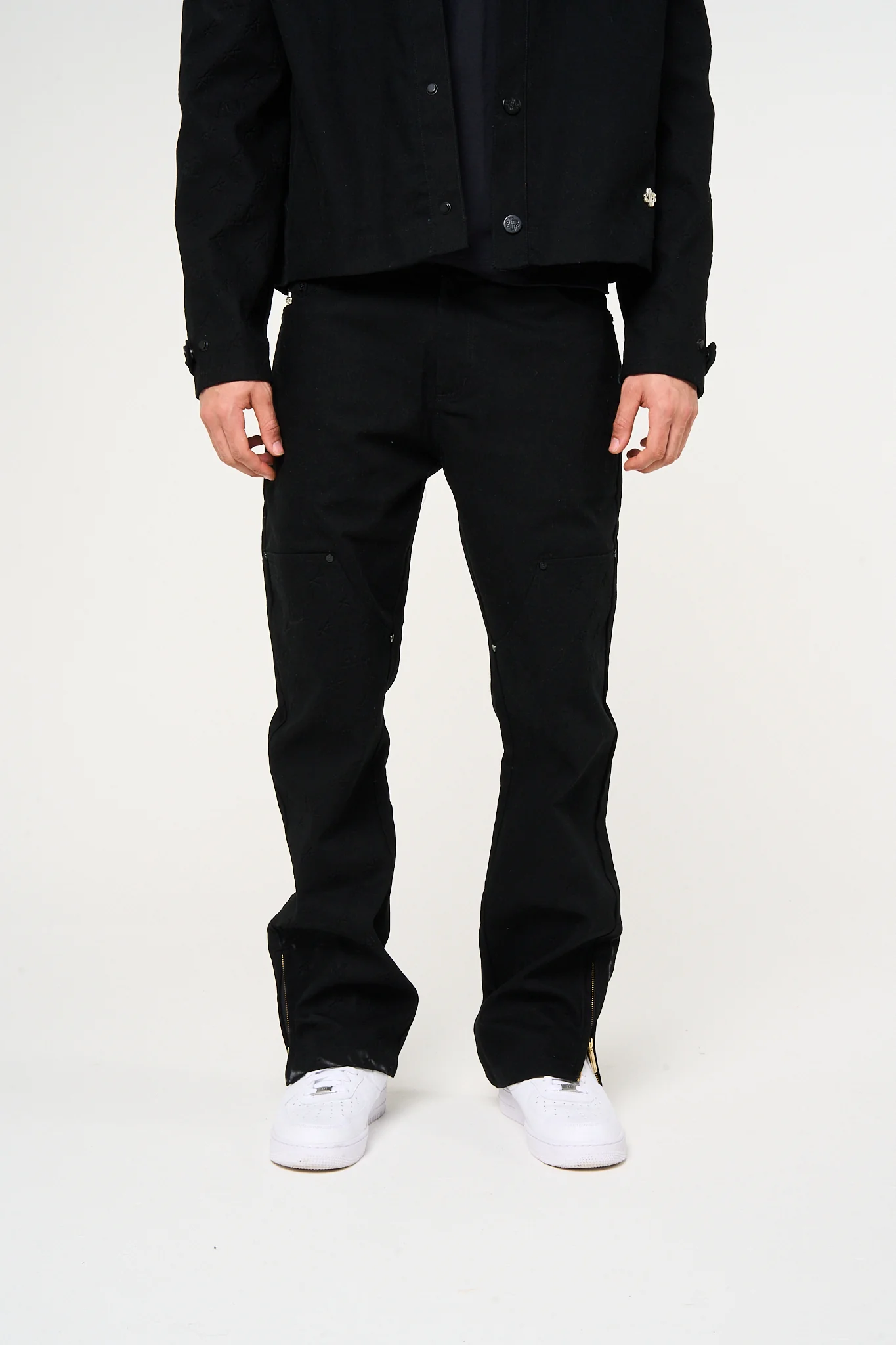 Maceo Embossed Carpenter Pants Black - Image 3