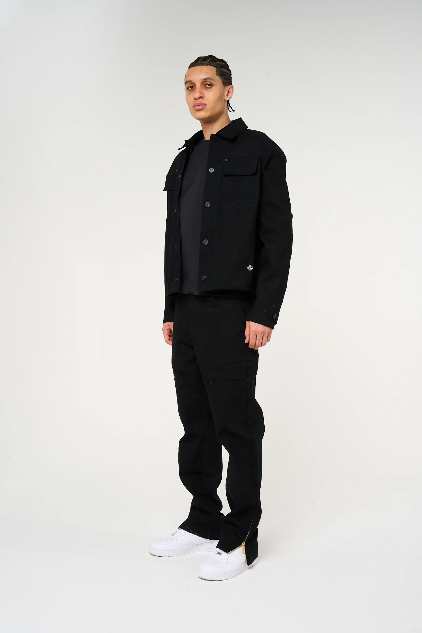 Maceo Embossed Carpenter Pants Black - Image 5