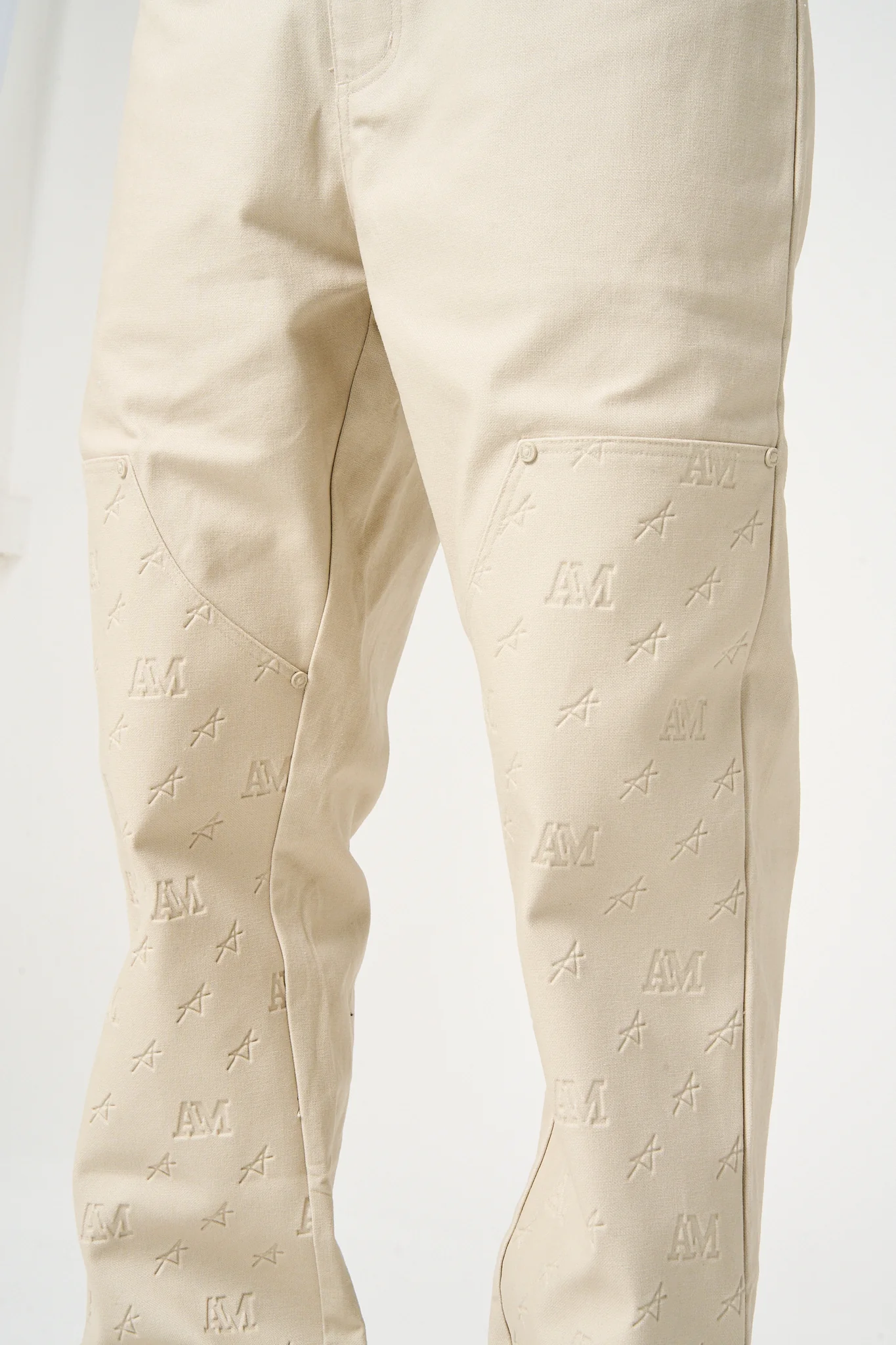Maceo Embossed Carpenter Pants Beige - Image 6