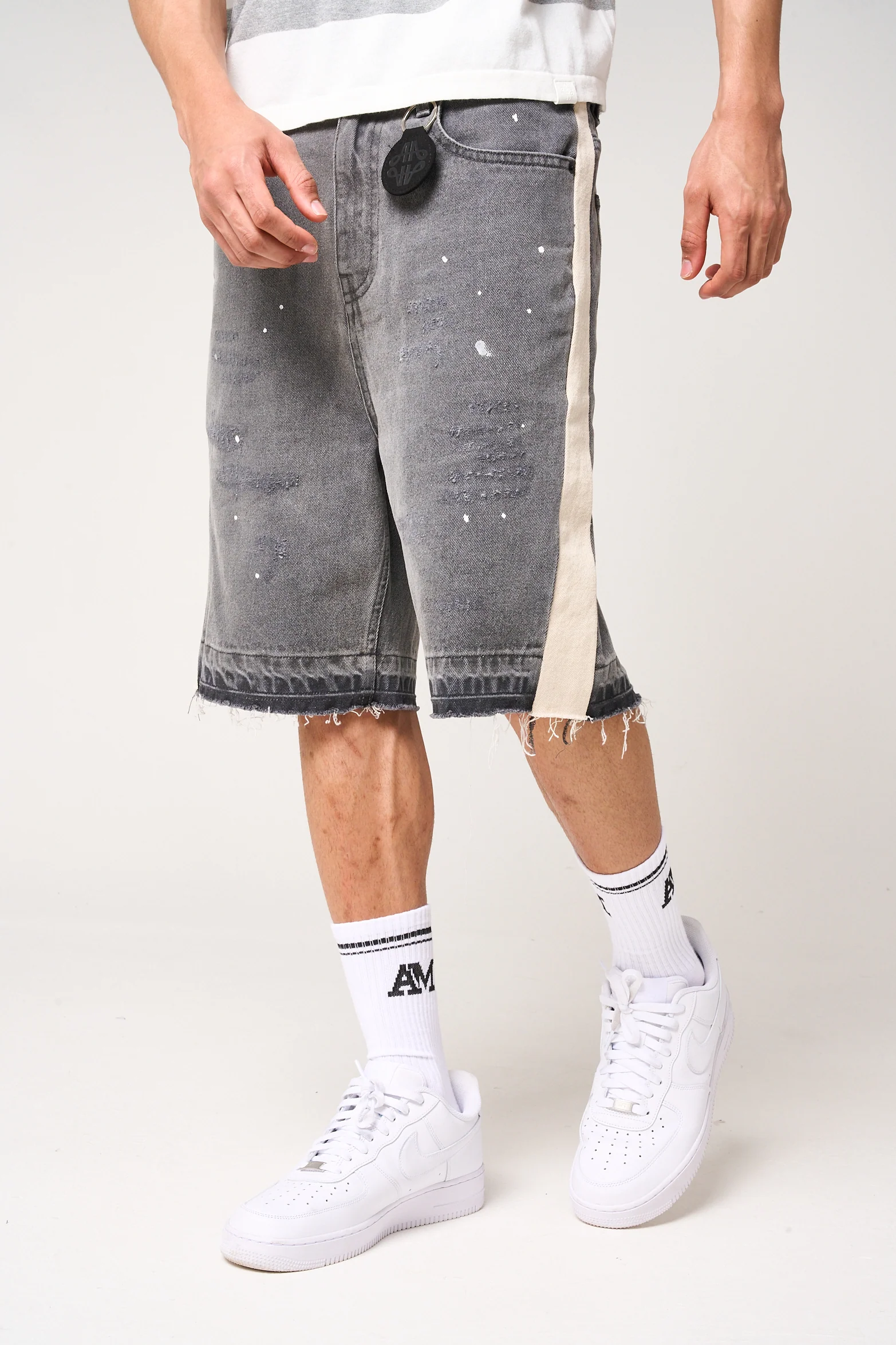 Maranello Grey Denim Shorts - Image 3