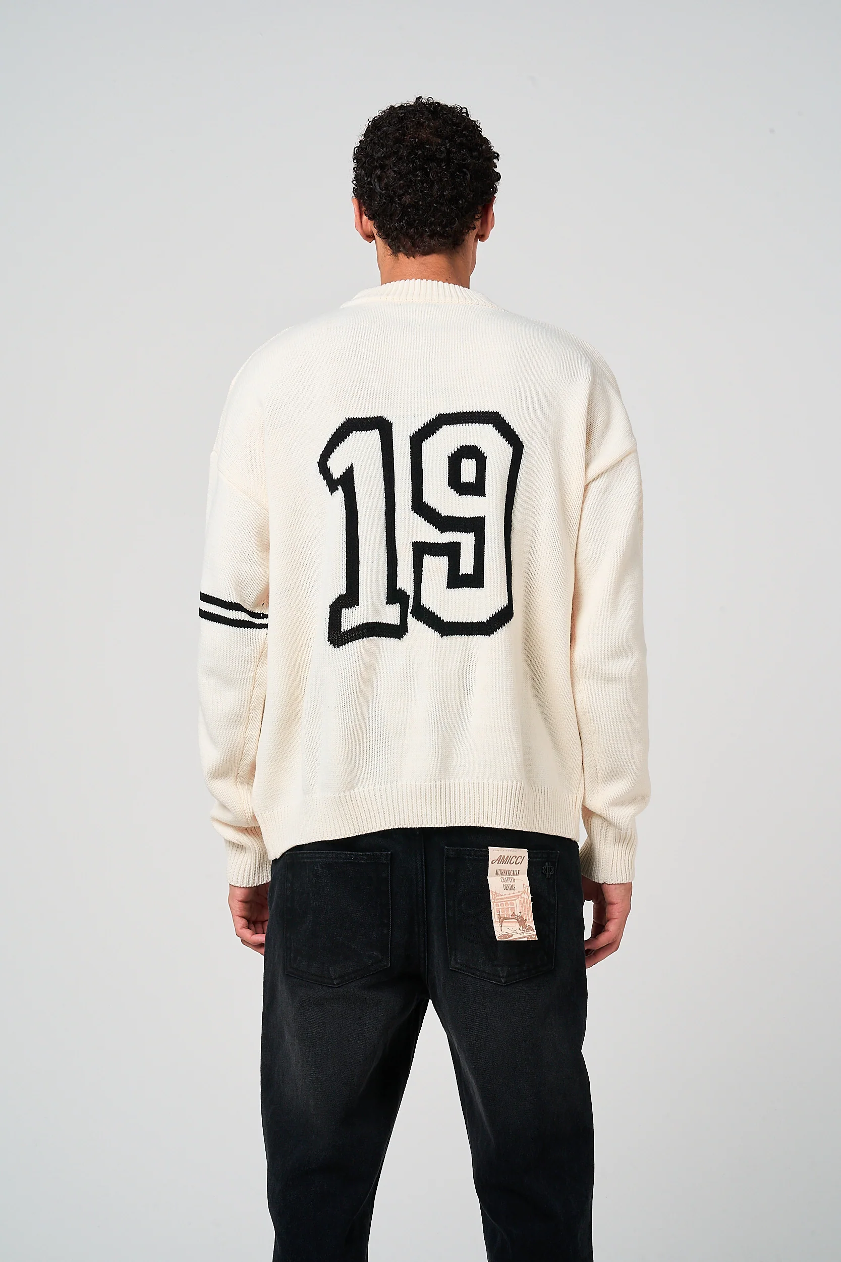 Nantes Long Sleeve White Knitted T Shirt - Image 5