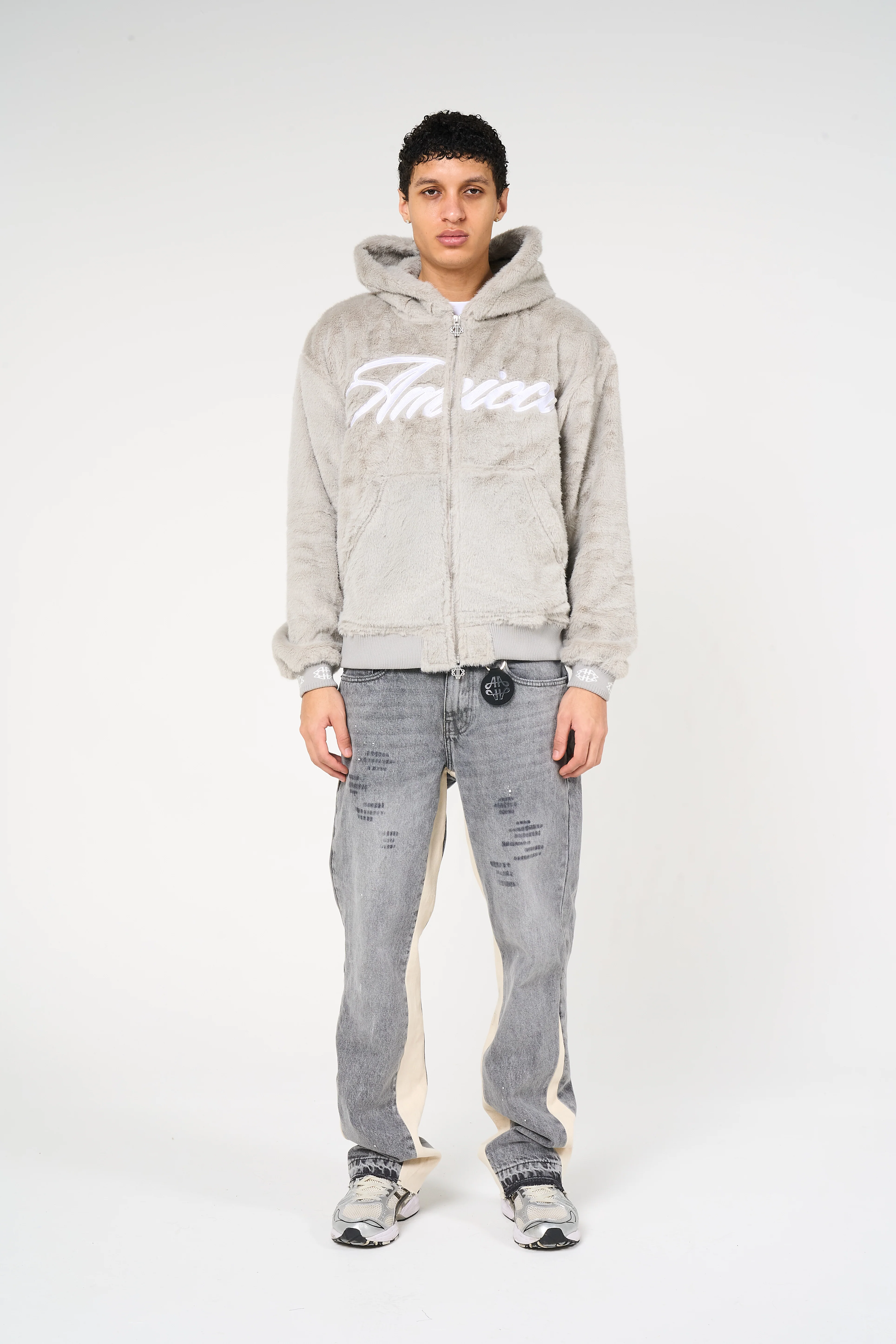 Oakley Grey Fur Hoodie - Image 6