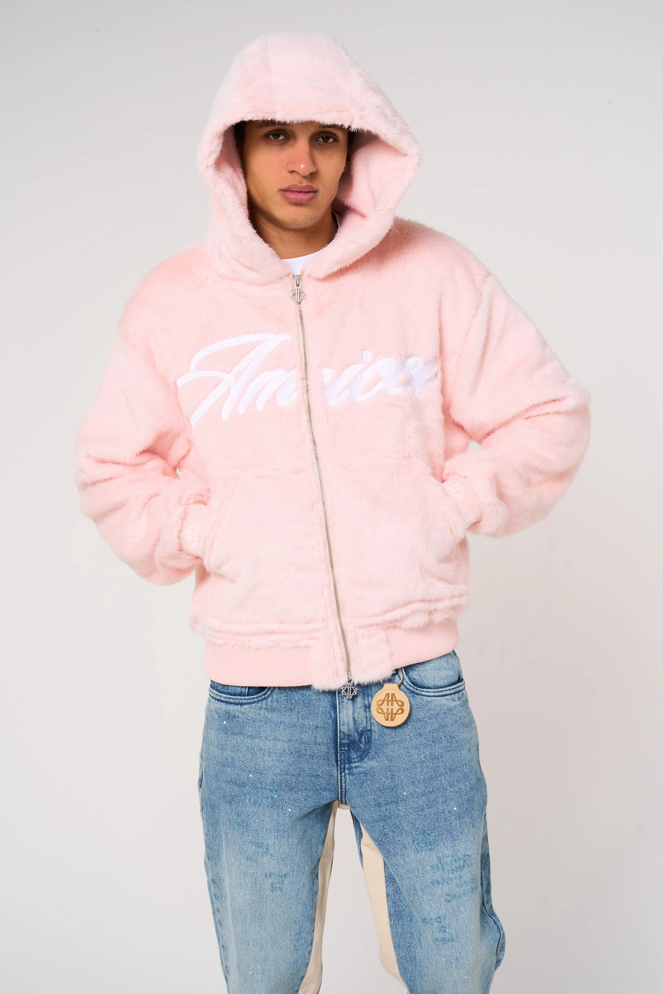 Oakley Pink Fur Hoodie - Image 2