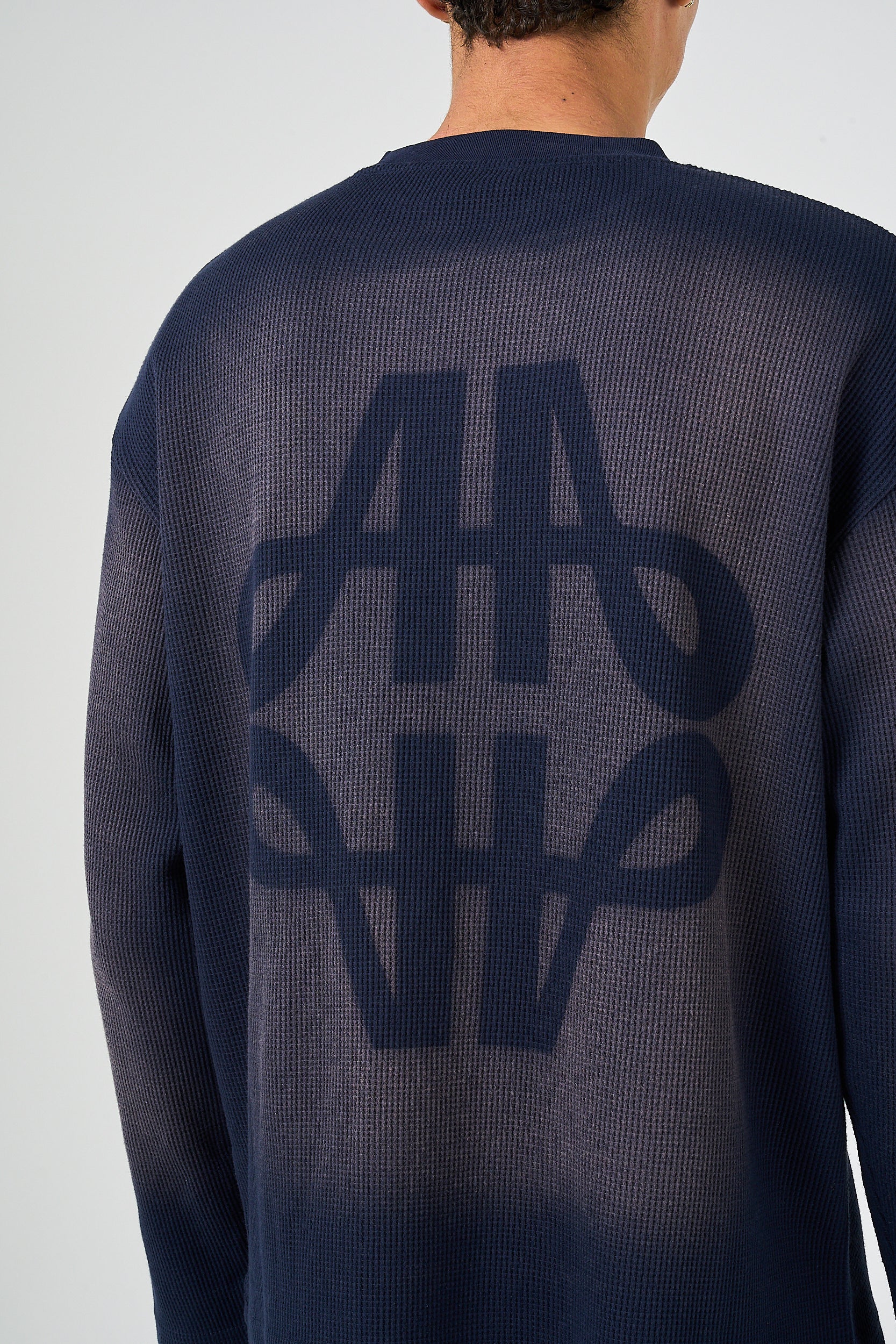 Pandan Navy Waffle Long Sleeve T Shirt - Image 7