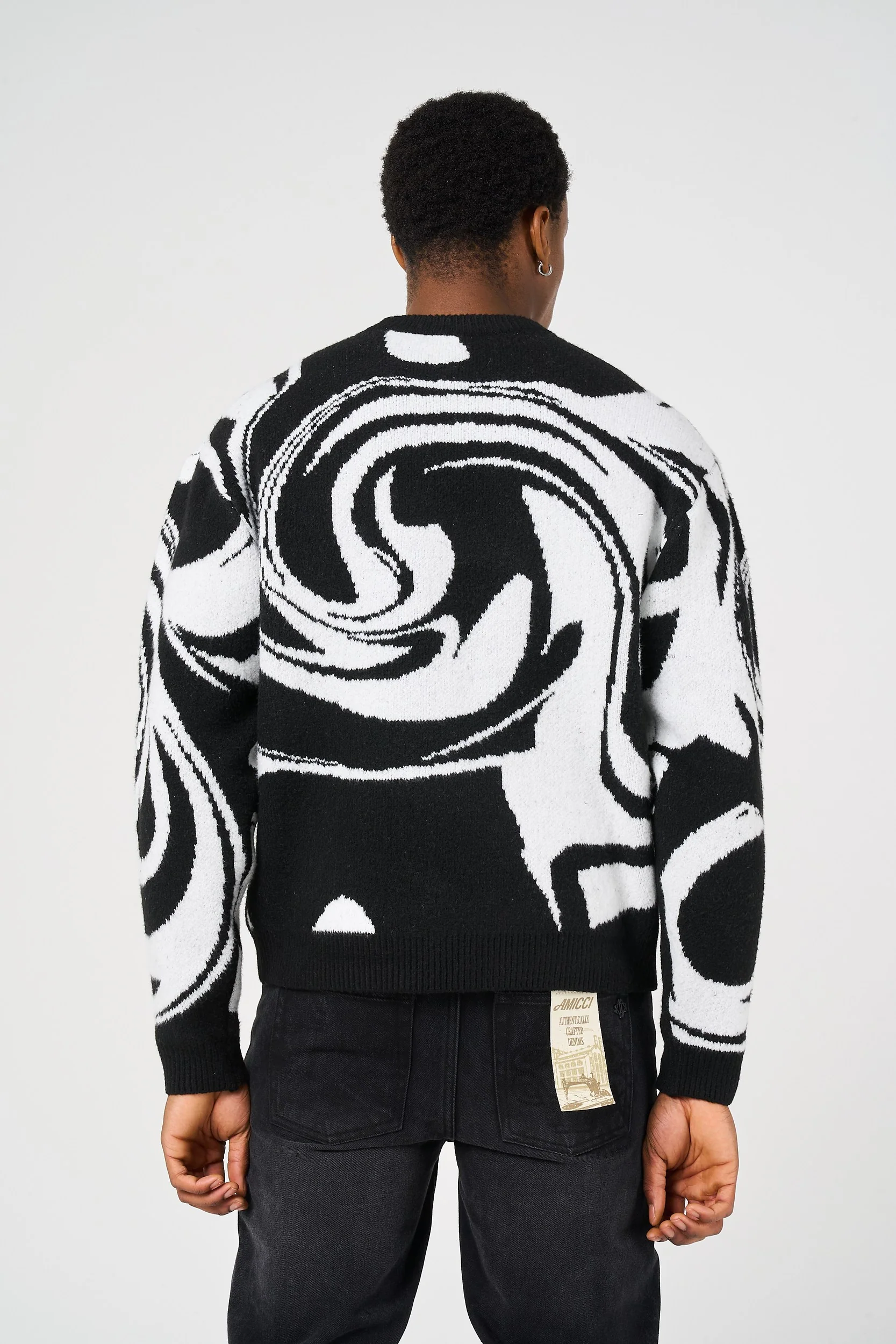 Pierce Black Knitted Sweatshirt - Image 5