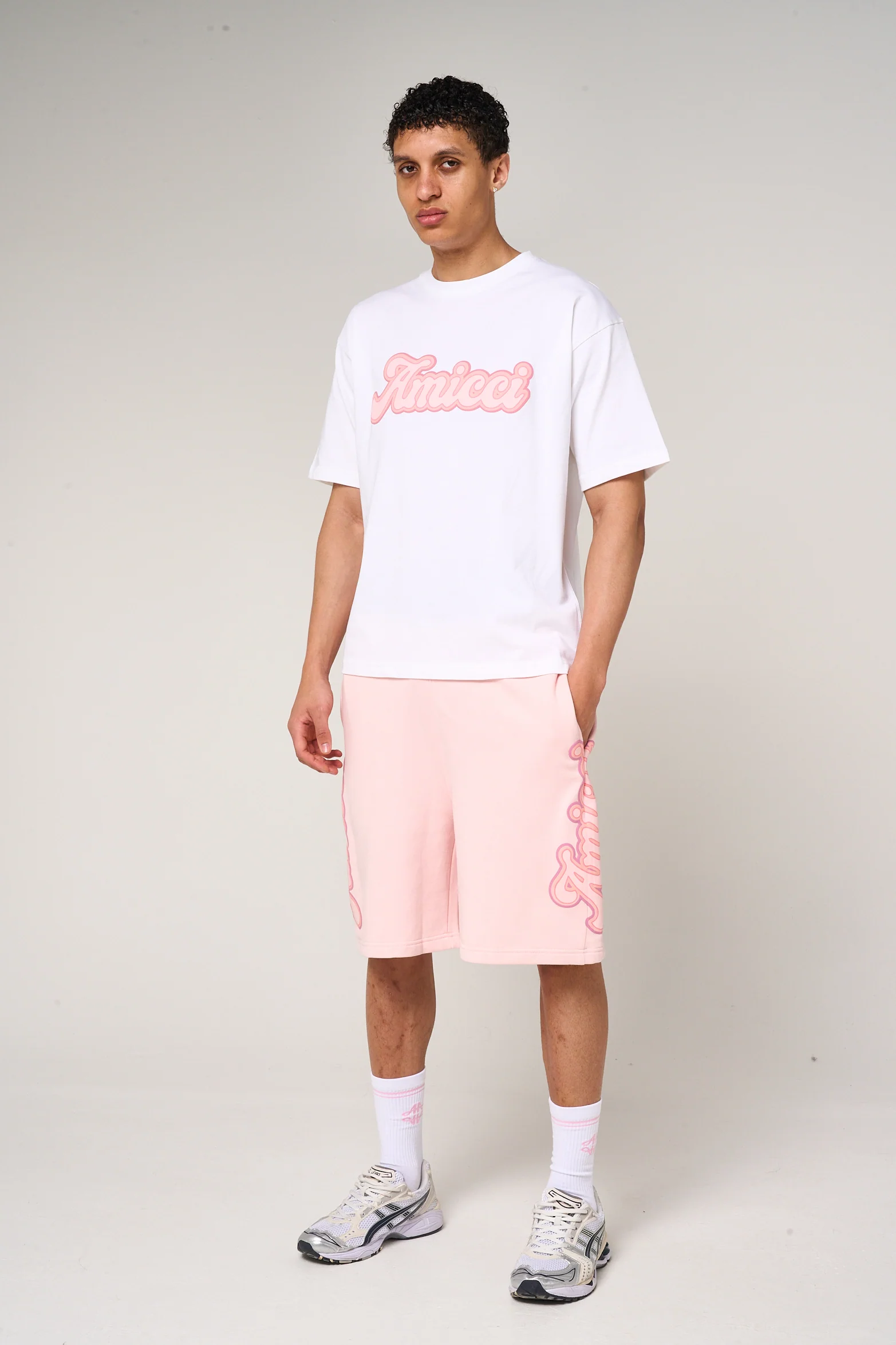 Rachid Logo Printed T Shirt Pink - Image 4