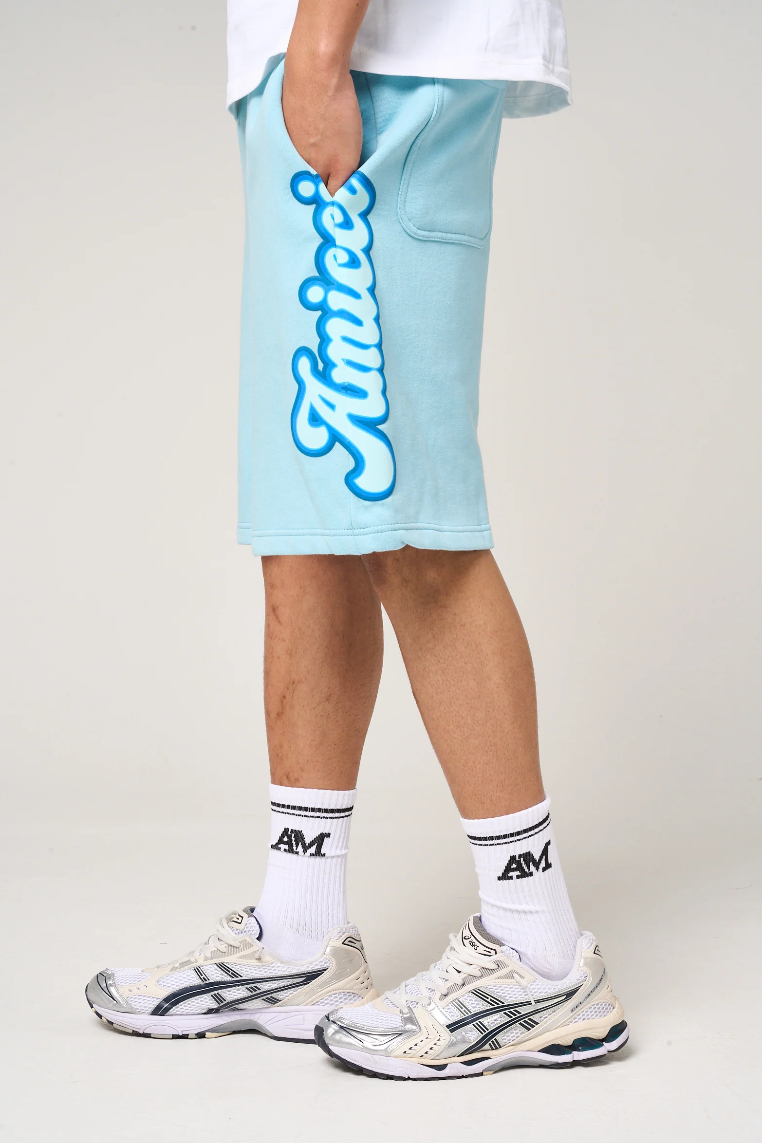 Rachid Puff Print Shorts Blue - Image 4